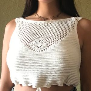 crochet tank top cream color brand new